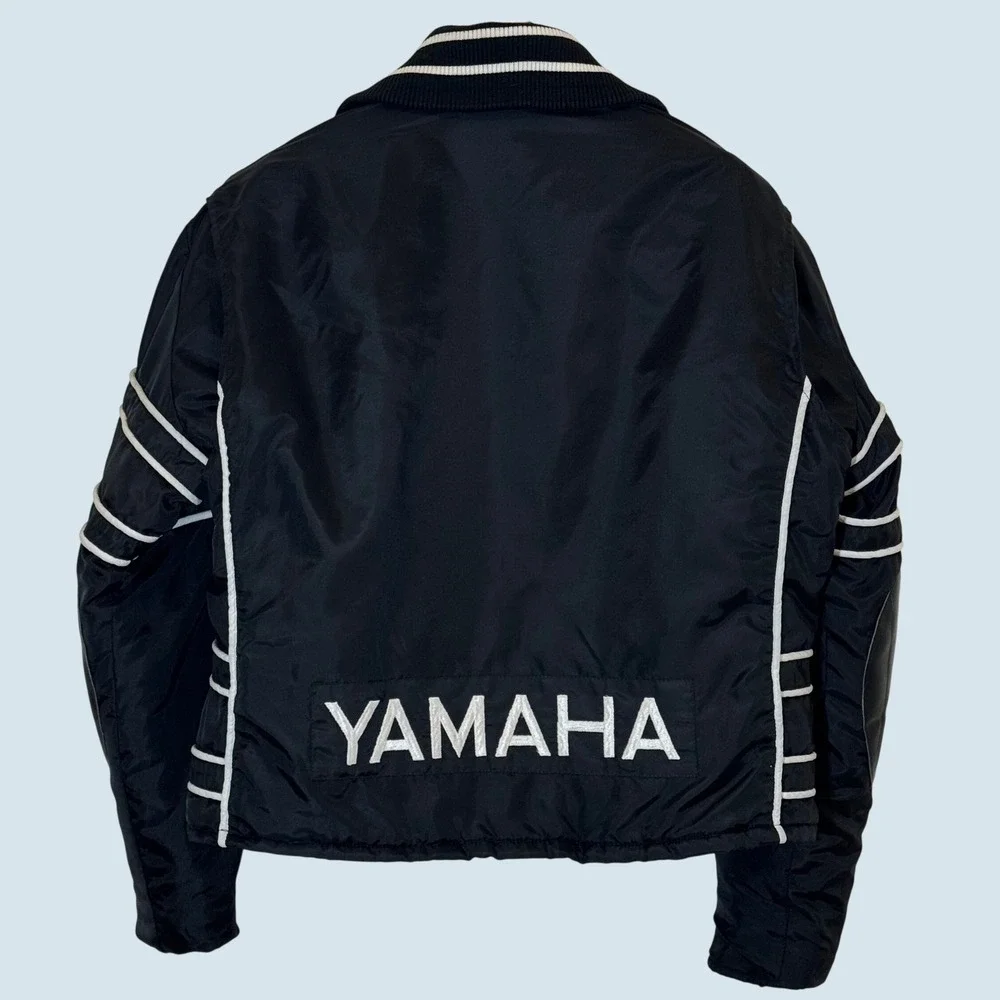 Vintage Yamaha Insulated Racing Jacket Men's XL Black Motorcycle 70s 80s